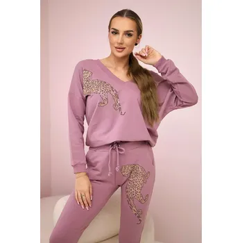 Set se zirkonovým panterem tmavě růžové barvy Kesi růžová 3090225