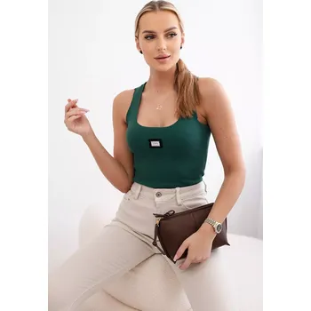 Dámská halenka Pruhovaná halenka se zeleným plechem Kesi zelená 3095528