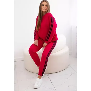 Bavlněná souprava s fuchsiovými proužky Kesi šedá 3085996