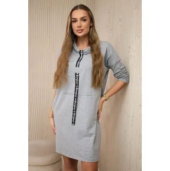 Dámské šaty Šaty s kravatou šedé Kesi šedá 3099972