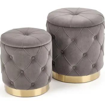 Taburet Set dvou taburetů ZLITEN, šedá + vyzvednutí ZDARMA