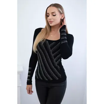 Dámská halenka Pletená halenka s motivem zirkonů černá Kesi černá 3089002