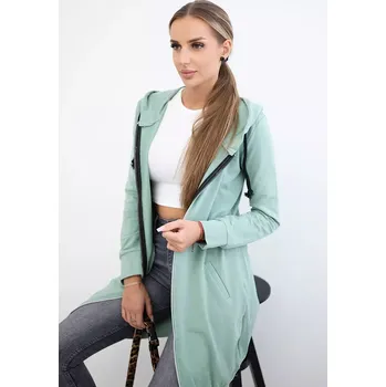 Dámská mikina Dámská dlouhá mikina s kapucí Kesi - tmavě mátová Kesi tyrkysová 3100450