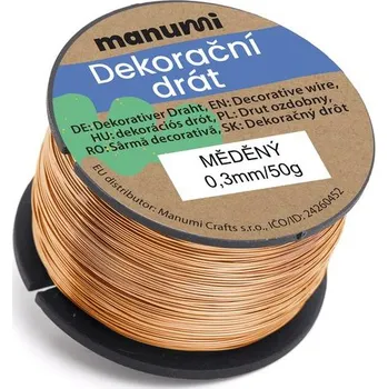 Vázací drát Manumi Měděný drát 0,3 mm/50 g