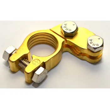 Nabíječka autobaterie Svorka bateriová klasic chrom-nikl mosaz plus na kabel průměr 8 mm