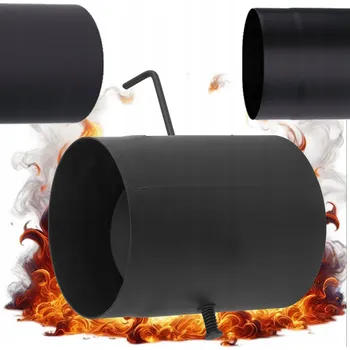 Kouřovod KLAPKA KOMÍNOVÁ FI 160 PRO REGULACI TAHU KRBU, KAMEN, ČERNÁ 25CM