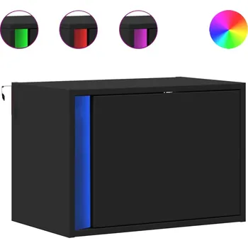 Noční stolek Nástěnné noční stolky s LED osvětlením 50x31x35 cm černé