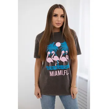 Dámská halenka Blůza z drcené bavlny Miami hnědá Kesi Włoski hnědá 3107427