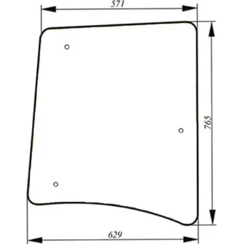 Autosklo Sklo bočního okna pravé čiré 620x750x5