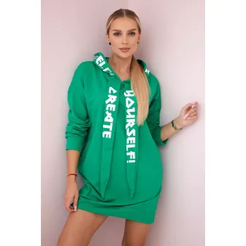 Dámské šaty Šaty s kapucí Oversize zelené Kesi zelená 3108115
