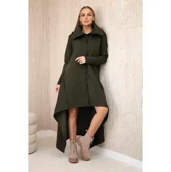 Dámské šaty Zateplené šaty s delšími stranami khaki Kesi hnědá 3101019