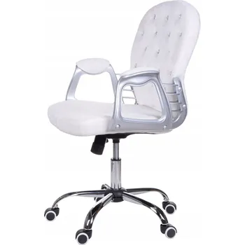 Velurové kancelářské křeslo BÍLÉ GIOSEDIO křišťály
