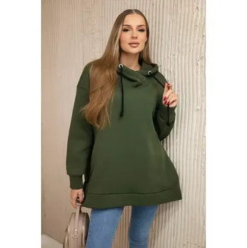 Dámská mikina Zateplená mikina se zipem na boku khaki Kesi kaki 3106010