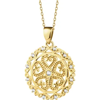 Přívěsek Zlatý přívěsek se zirkony - rozeta - AP541-2193