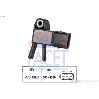 Čidlo automobilu Senzor, tlak výfukového plynu FACET 10.3269