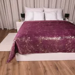 Sametový přehoz na postel Isabela IBL-006 Gold Design vínový 140x200 cm