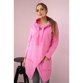 Dámská tunika Tunika s psaníčkem vepředu Oversize světle růžová Kesi růžová 3100901