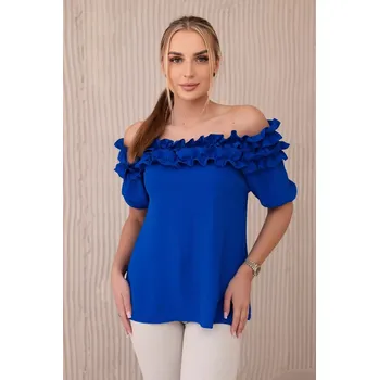 Dámská halenka Španělská halenka s malým volánkem chrpově modré Kesi Włoski modrá 3089953
