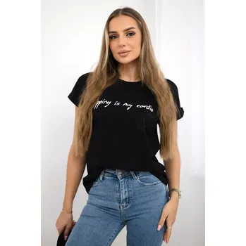 Dámská halenka Halenka Shopping je moje kardio černá Kesi černá 3094533