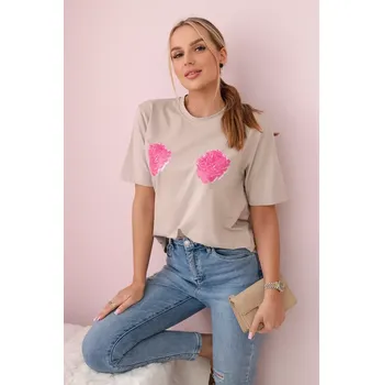 Dámská halenka Bavlněná halenka s potiskem květin béžové barvy Kesi krémová 3094770