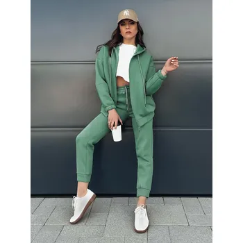 Zelená souprava tepláků a mikiny na zip AMILIA PREMIUM AY0777z Velikost: XL