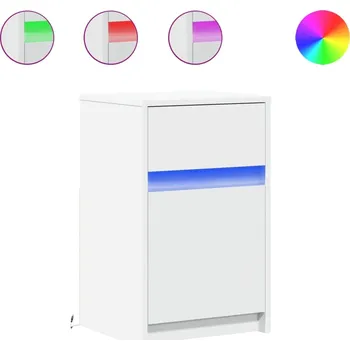 Noční stolek Noční stolek LED bílý 38x34x61 cm - dřevotříska