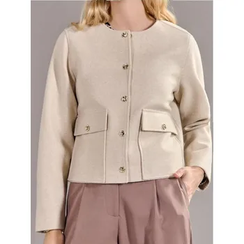 Dámské sako Sinsay - Zkrácená bunda - béžová - 153EM-02M - 153EM-02M-XXS