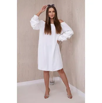 Dámské šaty Španělské šaty s ozdobnými rukávy ecru Kesi Włoski šedá 3096142