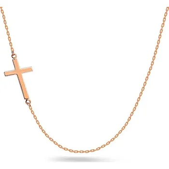 Náhrdelník Celebritka s křížkem v růžovém zlatě, 14K IZ15060R + dárkové balení LUXUS zdarma