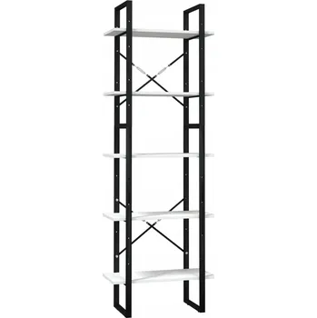 Knihovna Regál na knihy dřevo/kov 5 polic bílý 60x30x105 cm