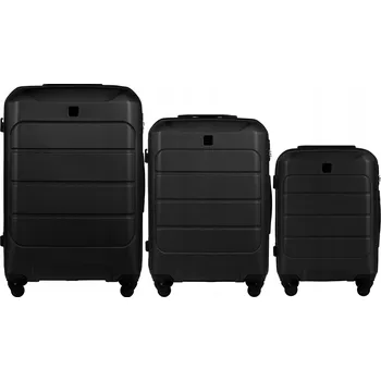 GAN01 GANNET, Sada 3 kufrů ABS+ (L,M,S) Wings, ČERNÁ