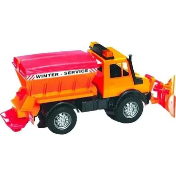 autíčko Bruder 2572 Mercedes Benz UNIMOG s radlicí a sypač