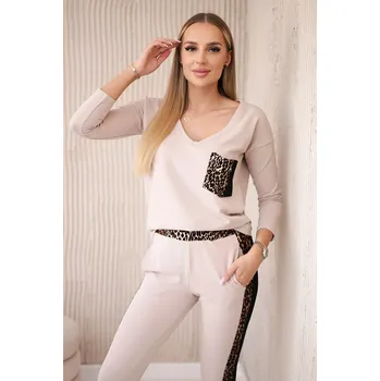 Set s béžovým motivem pantera Kesi krémová 3090353