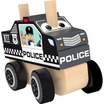 Dřevěná hračka J'ADORE Skládací Dřevěné policejní auto