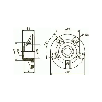 Náboj disku samotný plast