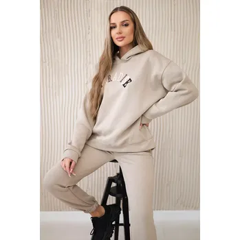 Bavlněná souprava s vyšívaným nápisem Paradise světle béžová Kesi krémová 3094536