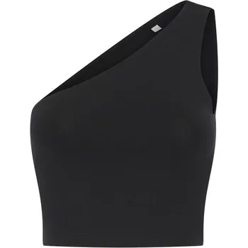 SF (Skinnifit) Dámský crop top na jedno rameno - Černá | 2XL