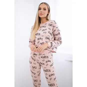 Dámská halenka Sada s nápisy tmavě pudrově růžová Kesi růžová 3090207