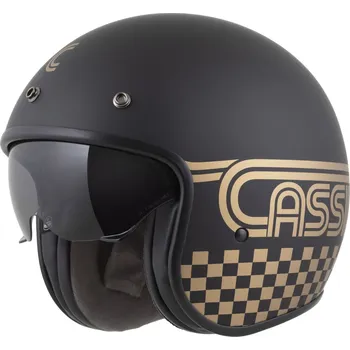 Helma na motorku Otevřená přilba Oxygen 2.0 Rondo, CASSIDA (černá matná/zlatá) 2025