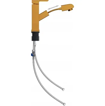 Vodovodní baterie Umyvadlová baterie s výsuvnou hubicí zlatá 157x172mm