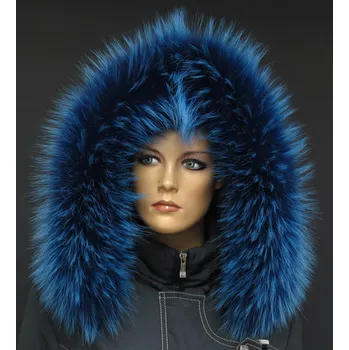 Špongr - Kožešinový lem na kapuci z finského mývalovce 1058 BLUE