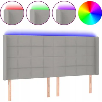 Čelo LED světle šedé 183x16x118/128 cm