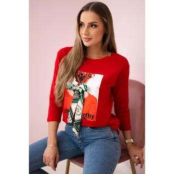 Dámská halenka Halenka s grafikou 3D Pozoruhodná červená Kesi Other 3095119