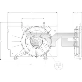 Výparník klimatizace Větrák, kondenzátor klimatizace TYC 810-0042