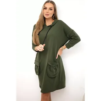 Dámské šaty Khaki šaty s kapucí Kesi hnědá 3100340