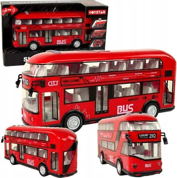autíčko Červený patrový autobus s frikčním pohonem
