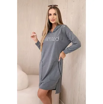 Dámské šaty Šaty s nápisem neomezený grafit Kesi šedá 3093452