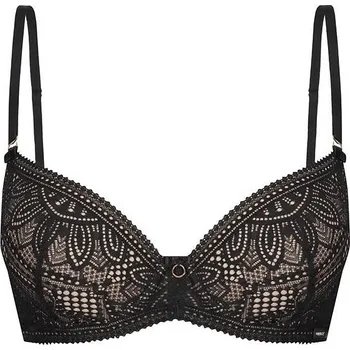 Podprsenka Černo-béžová krajková push-up podprsenka Mefemi Desire Velikost: 75A, Barva: černo-béžová