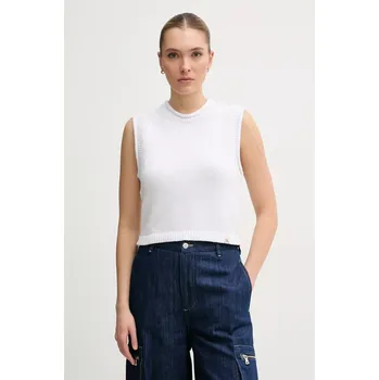 Dámská vesta Vesta Calvin Klein Jeans bílá barva, J20J225226 00X, vel. XS