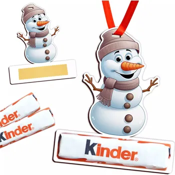 Vánoční dekorace Dárek k Mikuláši vánoční ozdoba na Kinderko vánoční dekorace SNĚHULÁK